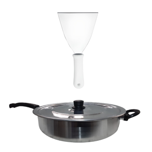 Frigideira Grande Aluminio N°30 com Espátula de Aço Inox