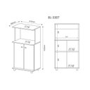 Ver imagem 2 de Balcão Multiuso Cozinha BL-3307 c/ 2 Portas e Nicho p/ Microondas Branco - Tecno Mobili