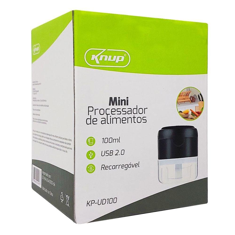 Mini Processador de Alimentos Knup Kp-ud100, Recarregável, 100ml, 29w, 5v - 5