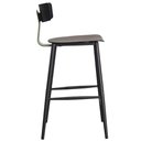 Ver imagem 4 de Kit 2 Banquetas Baixas Analu Rivatti 89cm (alt) Assento Encosto Pp Preto Detalhe Pu Verde Base Aço