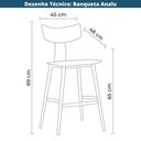 Ver imagem 7 de Kit 2 Banquetas Baixas Analu Rivatti 89cm (alt) Assento Encosto Pp Preto Detalhe Pu Verde Base Aço