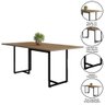 Mesa De Jantar Retangular 6 Lugares Industrial 180cm Indy F02 Natura/Preto - Mpozenato - 3