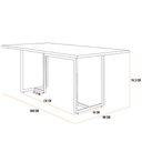 Ver imagem 4 de Mesa De Jantar Retangular 6 Lugares Industrial 180cm Indy F02 Natura/Preto - Mpozenato