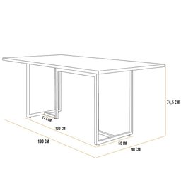 Mesa De Jantar Retangular 6 Lugares Industrial 180cm Indy F02 Natura/Preto - Mpozenato - 4 Mesa De Jantar Retangular 6 Lugares Industrial 180cm Indy F02 Natura/Preto - Mpozenato - 4