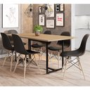 Ver imagem 2 de Mesa De Jantar Retangular 6 Lugares Industrial 180cm Indy F02 Natura/Preto - Mpozenato