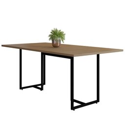 Mesa De Jantar Retangular 6 Lugares Industrial 180cm Indy F02 Natura/Preto - Mpozenato - 1 Mesa De Jantar Retangular 6 Lugares Industrial 180cm Indy F02 Natura/Preto - Mpozenato - 1