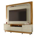 Ver imagem 3 de Estante para TV e Home Theater até 75 Polegadas 200CMX197,5cm 2 Portas 1 Gaveta Rodízios Nilo