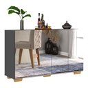 Ver imagem 3 de Aparador Buffet 4 Portas com Espelho e Pés Quadrados Vegas