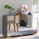 Ver imagem 2 de Aparador Buffet 4 Portas com Espelho e Pés Quadrados Vegas