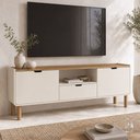 Ver imagem 1 de Rack para Sala de Estar TV 75 Polegadas 180cm Orgânico Nordic A03 Hanover Off White Roble - Lyam Dec