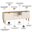 Ver imagem 5 de Rack para Sala de Estar TV 75 Polegadas 180cm Orgânico Nordic A03 Hanover Off White Roble - Lyam Dec