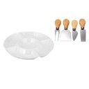 Ver imagem 1 de Kit Petisqueira 5 Divisória de 30 Cm e Jogo de 4 Peças de Queijo 12 Cm.