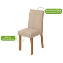 Ver imagem 7 de Conjunto Sala de Jantar Mesa Apogeu 120 Tampo Vidro Off White com 4 Cadeiras Laini - Lopas Amendoa C