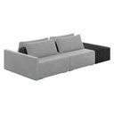 Ver imagem 1 de Sofá Ilha 2 Lugares Living 292cm Modulado Sala Lary Veludo Cinza/pu Pto K01 - D'Rossi