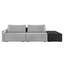 Ver imagem 6 de Sofá Ilha 2 Lugares Living 292cm Modulado Sala Lary Veludo Cinza/pu Pto K01 - D'Rossi
