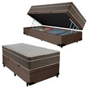 Ver imagem 1 de Cama Box Baú Suede Solteiro + Colchão Sereneprime Molas Ensacadas 88x188x69 Marrom