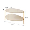 Ver imagem 4 de Mesa de Centro Orgânica 2 Níveis em MDF com Pés de Metal para Sala de Estar Moderna