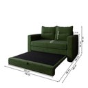 Ver imagem 7 de Sofá Cama 2 Lugares Casal 1,50 Mts Chenile Prince Luma Matri Cor:chenile Verde
