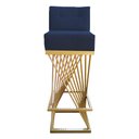 Ver imagem 2 de Kit 02 Banquetas Luma Base de Ferro Sued Azul Marinho - D'classe Decor