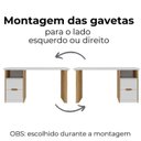 Ver mais imagens de Conjunto com 2 Escrivaninhas Florence Elegante com Pés Ripados, e Nichos 4 Gavetas Branco e Olmo Artany
