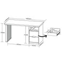 Ver imagem 6 de Conjunto com 2 Escrivaninhas Florence Elegante com Pés Ripados, e Nichos 4 Gavetas Branco E Olmo