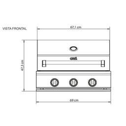 Churrasqueira a Gás Evol Verona 3 Queimadores Inox Modelo Novo - 7