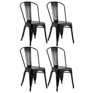 Kit 4 Cadeiras Iron Tolix - Preto - Semibrilho