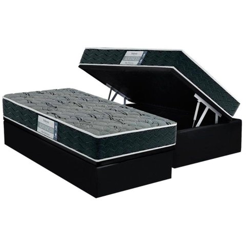 Cama Box Baú Solteiro: Colchão Espuma D33 Probel ProDormir Advanced Mega Resistente + Base CRC