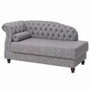 Ver imagem 1 de Sofá com Chaise Pomme 1 Lugar 160cm Cinza Linho Sallar Home