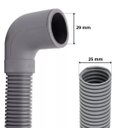 Ver imagem 2 de Mangueira Saída Água Máquina De Lavar Universal 5m Metros Cinza Com Suporte | Ledmang