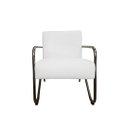 Ver imagem 2 de Kit 2 Poltronas Decorativa Bela Couro Branco Braço Cromado Mz Decor