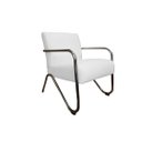 Ver imagem 3 de Kit 2 Poltronas Decorativa Bela Couro Branco Braço Cromado Mz Decor