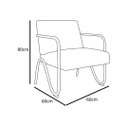 Ver imagem 4 de Kit 2 Poltronas Decorativa Bela Couro Branco Braço Cromado Mz Decor