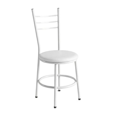 Cadeira Buffet em Aço Ideal para Sala de Jantar Cozinha Confortável Nina:branco