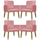 Ver imagem 1 de Kit 4 Poltronas Decorativas Mari Suede Pé Palito 30cm Castanho