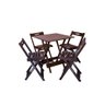 Conjunto Mesa Dobrável Quadrada 70x70 com 4 Cadeiras em Madeira Maciça Imbuia - Straub Web - 1