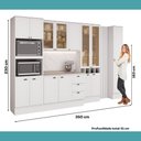 Ver mais imagens de Cozinha Completa com Balcão Milla Clara 15 Portas MDF 350cm Branco
