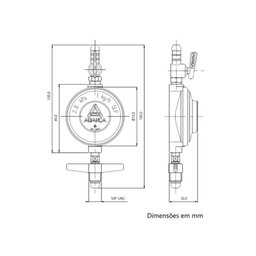 Regulador 504/01 Bt + Mangueira 120cm - Aliança - 1