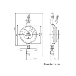 Regulador 504/01 Bt + Mangueira 120cm - Aliança