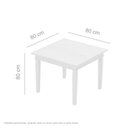 Ver imagem 2 de Mesa de Jantar 80x80cm Madeira Maciça Natural