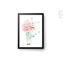 Ver imagem 2 de Quadro Decorativo Infantil Menina com Flores Aquarela:branca