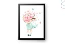 Ver imagem 2 de Quadro Decorativo Infantil Menina com Flores Aquarela:branca