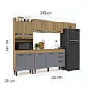 Ver imagem 4 de Armário de Cozinha Completa Modulada Grande com Nicho 11 Portas e Gavetas com Nichos para Utensilios