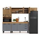 Ver mais imagens de Armário de Cozinha Completa Modulada Grande com Nicho 11 Portas e Gavetas com Nichos para Utensilios