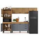 Ver imagem 5 de Armário de Cozinha Completa Modulada Grande com Nicho 11 Portas e Gavetas com Nichos para Utensilios