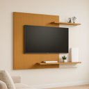 Ver imagem 1 de Painel Mênfis Moderno para Tvs de até 50" com 2 Prateleiras:naturalle