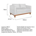 Ver imagem 3 de Sofá 3 Lugares Europa 180 cm Estilo Conforto e Elegância Corano Branco - ADJ Decor