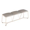 Ver imagem 1 de Banco 3 Lugares de Metal Iron com Assento Estofado Cobre