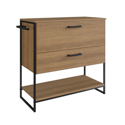Gabinete de Chão para Banheiro 80cm 1 Gaveta P1028 Mel