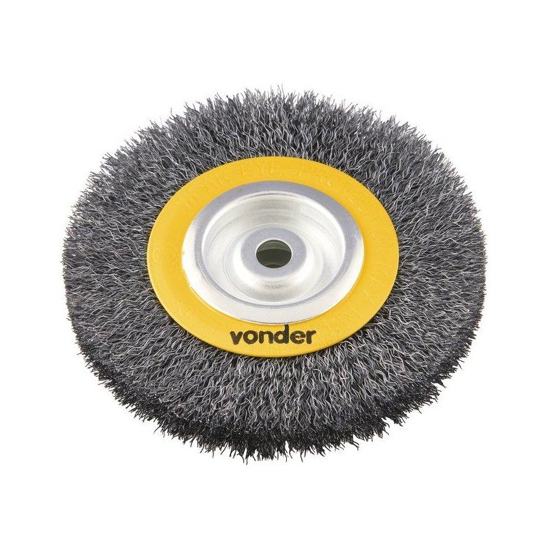 Escova Circular Ondulada 6x1 Furo 5/8 Aço Carbono Polido 6